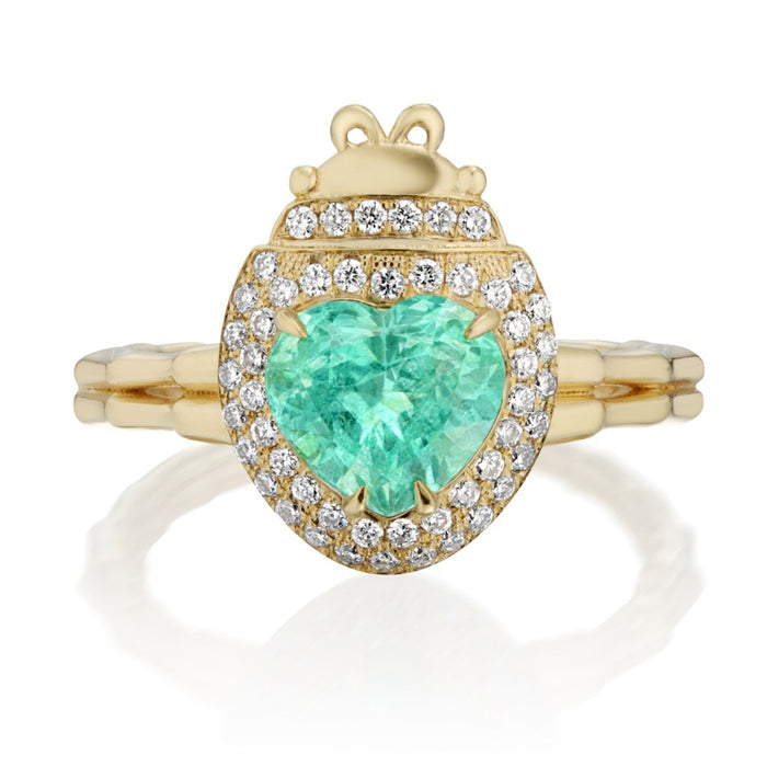 Lady Bug Paraiba Tourmaline & Diamond Ring