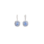 Sapphire & Diamond Cushion Drop Earrings