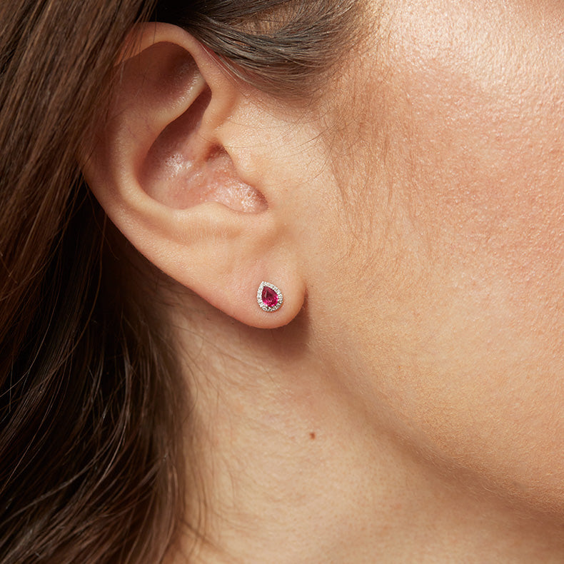 Tiny ruby outlet earrings