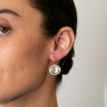 Silver Tile Oval Drop Earrings