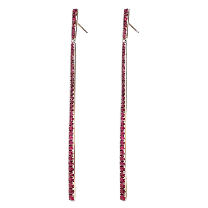 Ruby Elongated Drop Earrings