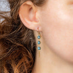 London Blue Topaz Textile Trio Drop Earrings