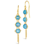 London Blue Topaz Textile Trio Drop Earrings