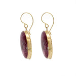 Oval Pink Tourmaline Statement Earrings