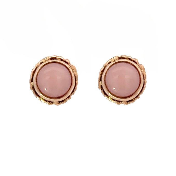 Round Pink Opal outlets Stud Earrings