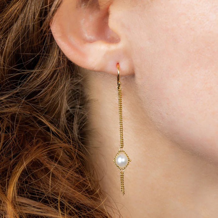 Akoya Pearl Textile Drop Earrings