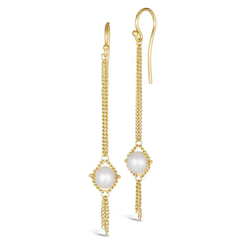 Akoya Pearl Textile Drop Earrings