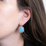 Opal & Fancy Argyle Diamond Drop Earrings