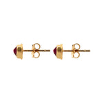 Faceted African Ruby Heart Stud Earrings