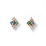 Sapphire, Tourmaline, & Diamond Covey Earrings