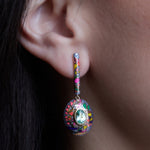 Sari Lucknow Bar Paraiba Tourmaline Drop Earrings