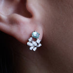 Cluster Paraiba Tourmaline & Diamond Stud Earrings