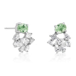 Cluster Paraiba Tourmaline & Diamond Stud Earrings