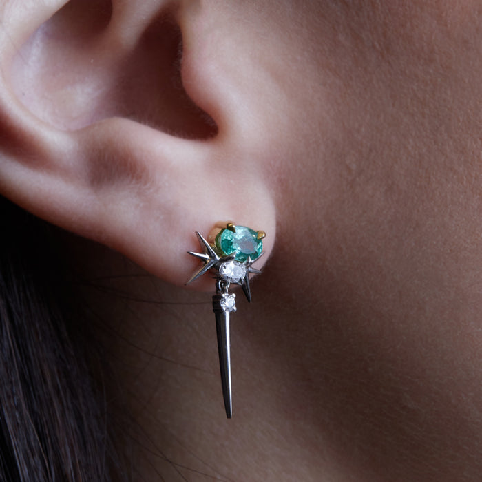 Paraiba Tourmaline & Diamond Drop Earrings