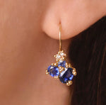 Sapphire Cluster Drop Earrings