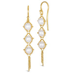 Akoya Pearl Textile Trio Drop Earrings