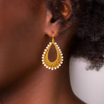 Freshwater Pearl Woven Teardrop Earrings