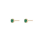 0.54tcw Emerald Round Stud Earrings