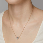 Aquamarine & Diamond Encrusted Pendant Necklace