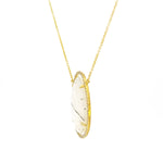 Asymmetric Quartz & Diamond Pendant Necklace