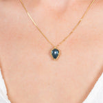 Inverted Blue Tanzanite Pendant Necklace