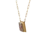 Pink Tourmaline & Quartz Mosaic Fusion Pendant Necklace