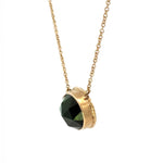 Oval Blue-Green Tourmaline Pendant Necklace