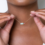 Australian Opal & Pink Tourmaline Pendant Necklace