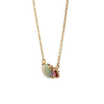 Australian Opal & Pink Tourmaline Pendant Necklace