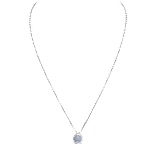 Round White Chalcedony Oera Necklace