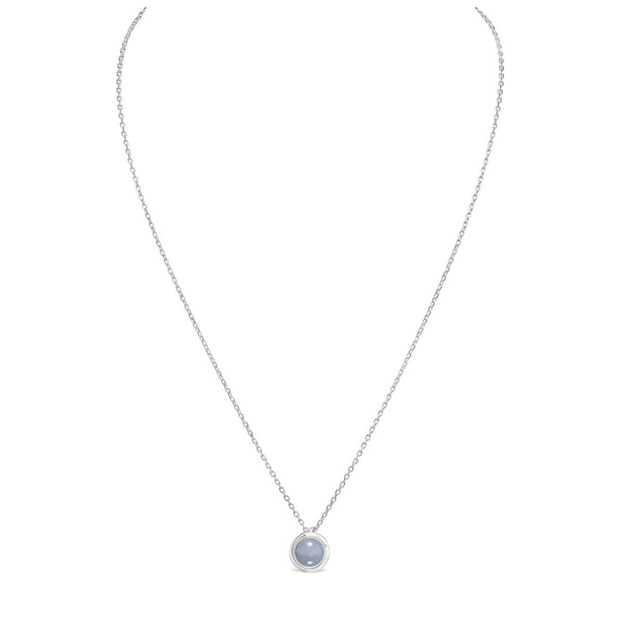 Round White Chalcedony Oera Necklace