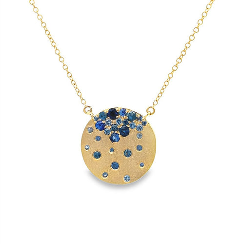 Sapphire Disc Pendant Necklace