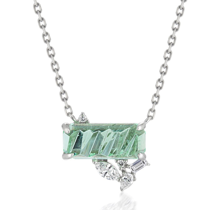 Paraiba Tourmaline & Diamond Pendant Necklace