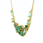 Emerald & Grey Diamond Encrusted Necklace