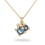 Sapphire Cluster Pendant with Diamonds