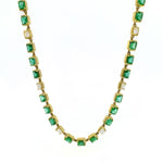 Zambian Emerald & Radiant Diamond Riviera Necklace