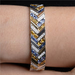 Sapphire & Diamond Masterpiece Chevron Chic Bracelet