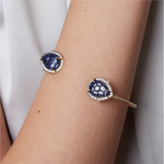 Carved Flower Sapphire & Diamond Cuff