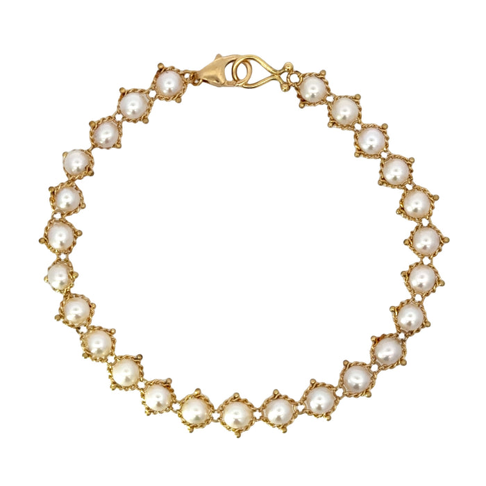 Akoya Pearl Textile Bracelet