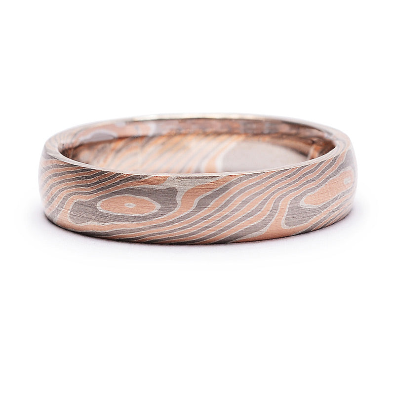 Mokume Gane Birch Pattern Wedding Band