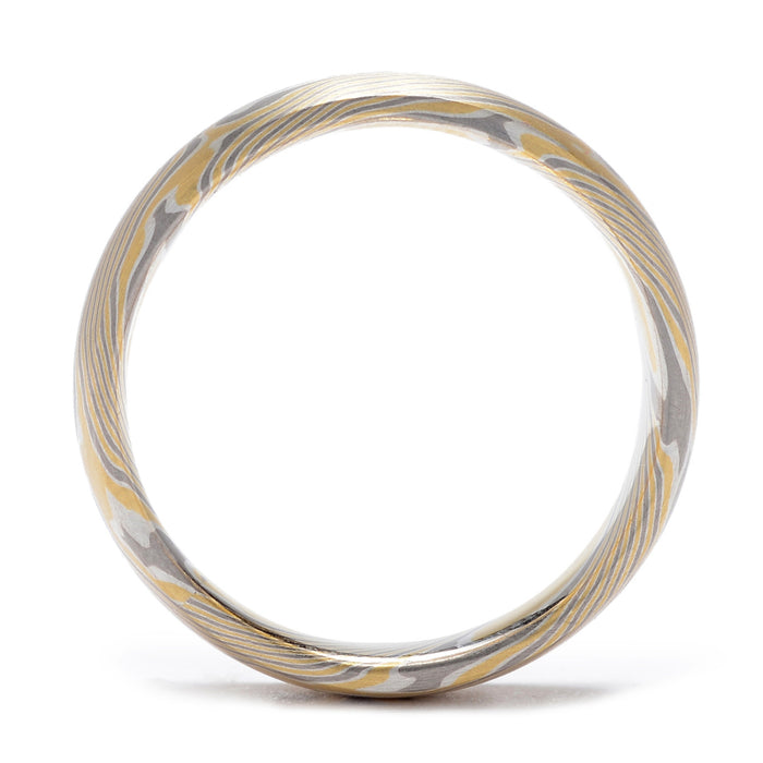 6mm Mokume Gane Oak Wedding Band