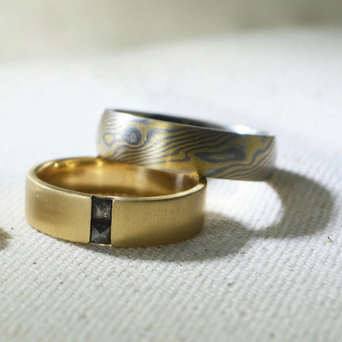 6mm Mokume Gane Oak Wedding Band