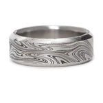 8mm Mokume Gane Kona Beveled Wedding Band