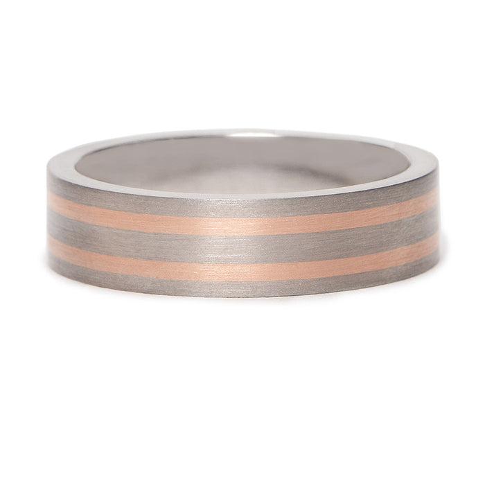 6mm Striped Inlay Wedding Band