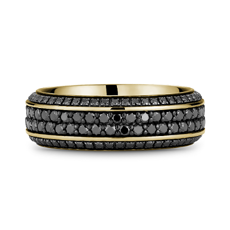 7.5mm Black Diamond Full Eternity Wedding Band