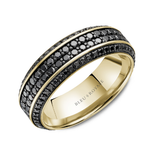 7.5mm Black Diamond Full Eternity Wedding Band