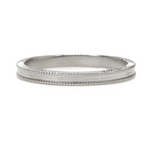 Plain White Gold Ribbed Band