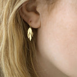 Small Golden Leaf Dangle Earrings