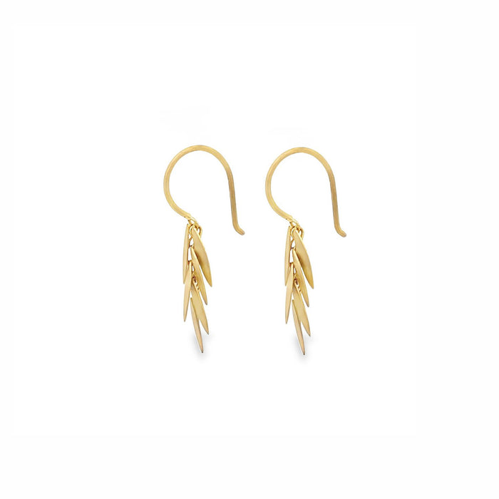 Small Golden Leaf Dangle Earrings