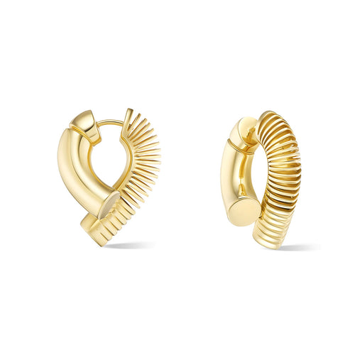 Oera Ribbed Hoop Earrings